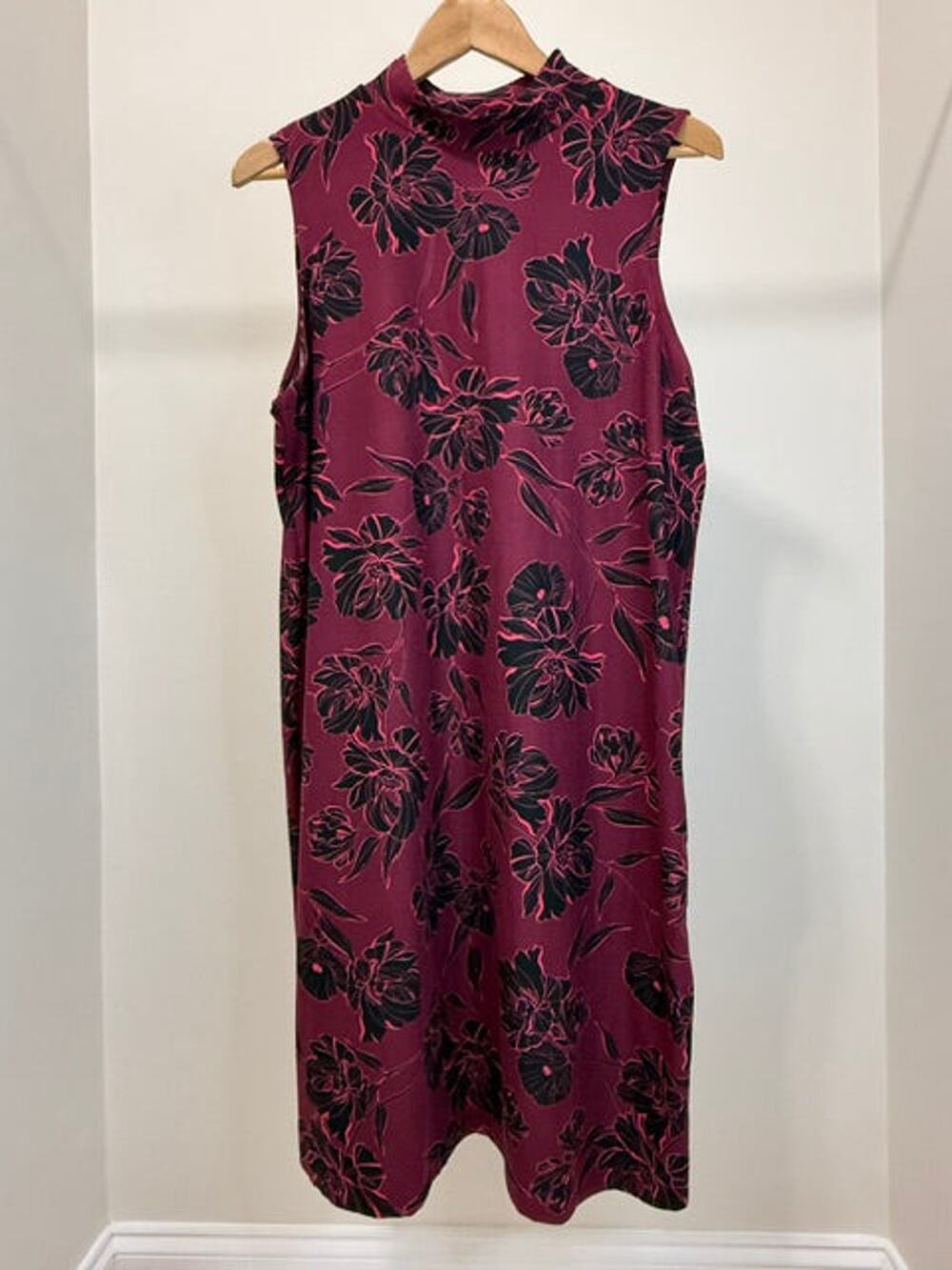 Apt. 9 Floral Mock Neck Sleeveless Dress SzXL